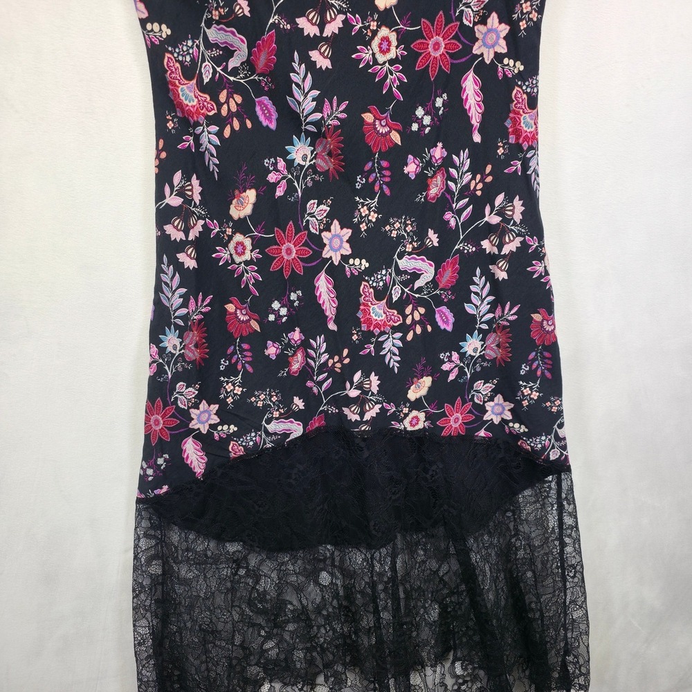Boho Lace Whimsigoth Dress Women L Black Floral Romantic Slip Babydoll Maxi Date - Picture 10 of 15